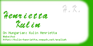 henrietta kulin business card